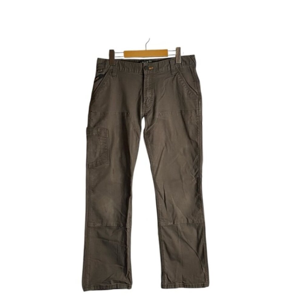 Ariat Men's Rebar M4 Dark Khaki Relaxed Straight Canvas Work Pants